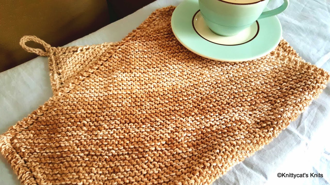 Rectangular hanging dishtowel: a Knittycat's Knits tutorial