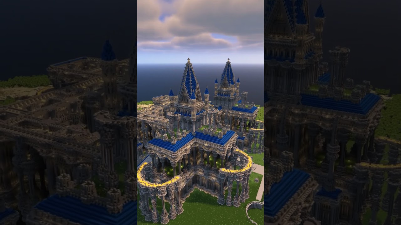 [100+ HOURS] Minecraft Lapis Temple Castle Build Timelapse Tutorial Guide Huge Wizard Tower Upgrade
