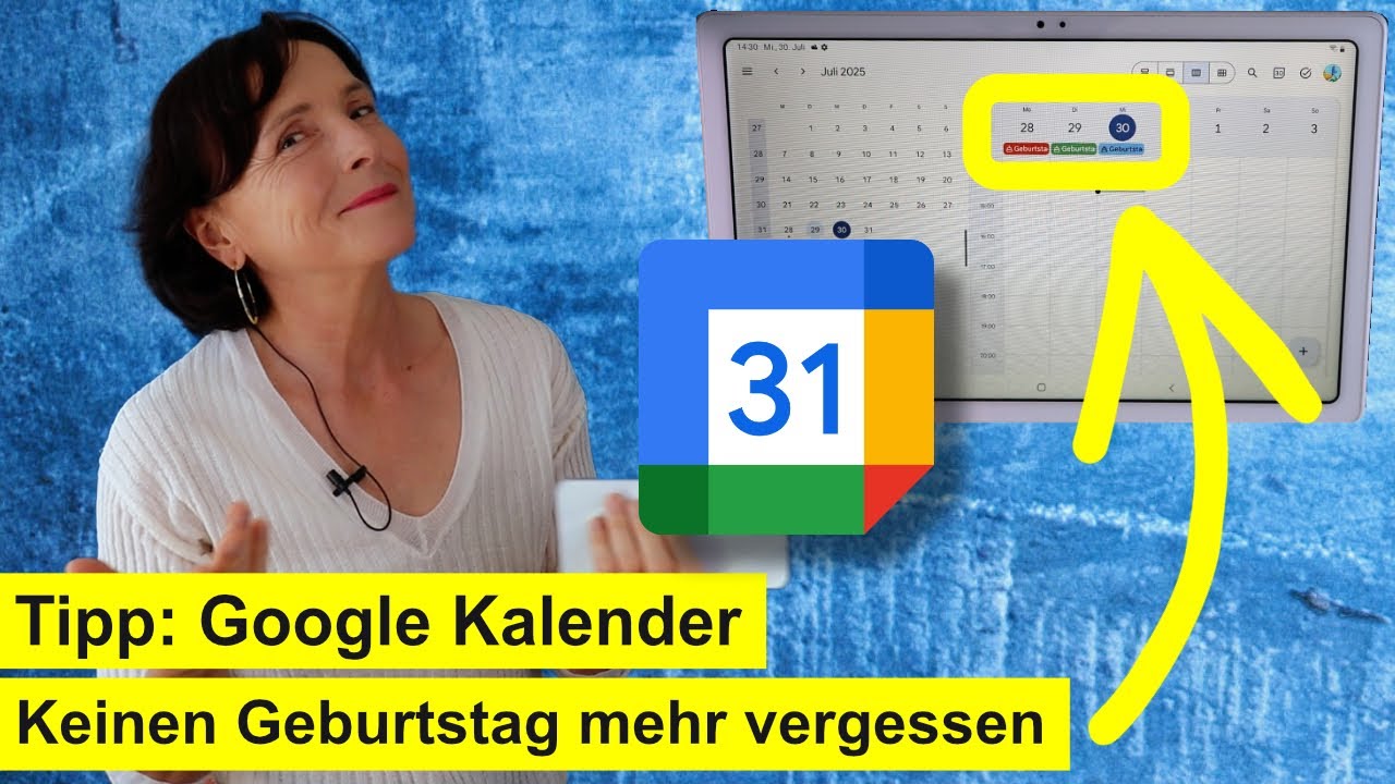 Kalender Tipp: Keinen Geburtstag mehr vergessen mit dem Google Kalender. Tablet für Senioren.