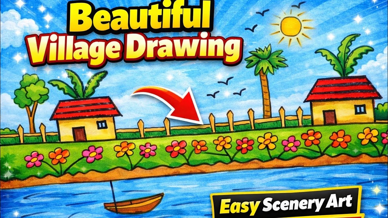 House river side drawing ideas #How to draw amazing house #