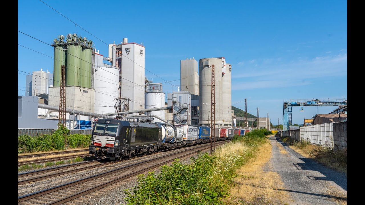 [TXLogistics / MRCE] Czarne Vectrony z pociągami intermodalnymi w Dolnej Frankonii