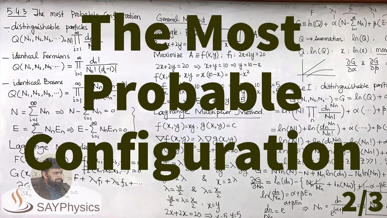 L52.2 Quantum statistical mechanics: the most probable configuration