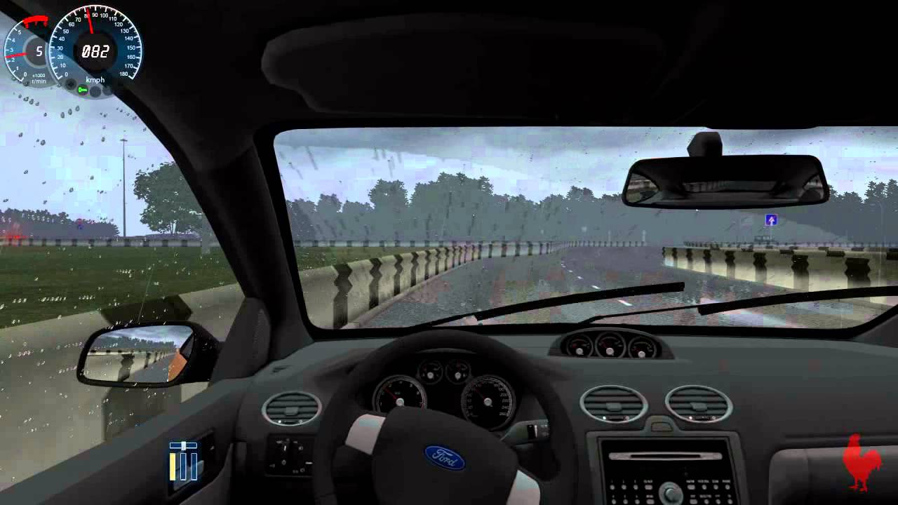 City Car Driving - Ford Focus ST | Tornado Watch Rain