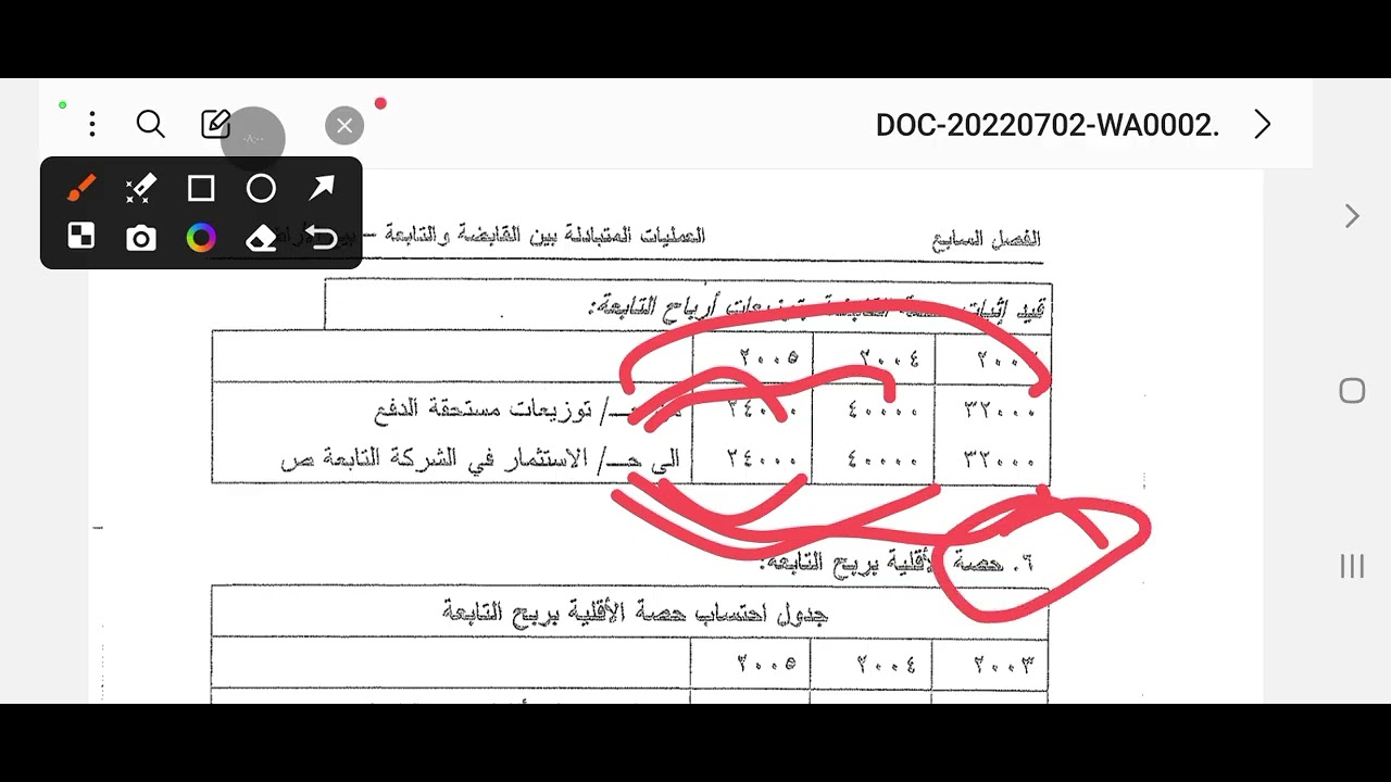 المحاسبة المتقدمة ٢ المحاضرة الخامسة 
