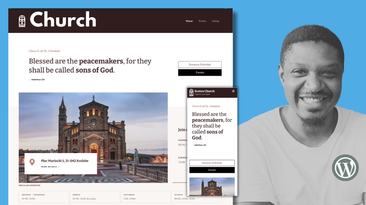Build Your Church Site Fast With WordPress /w Donations & Events