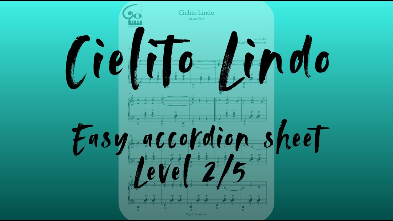 Cielito Lindo SHEET MUSIC  / Accordion sheet music / Partition accordéon / Akkordeon Noten