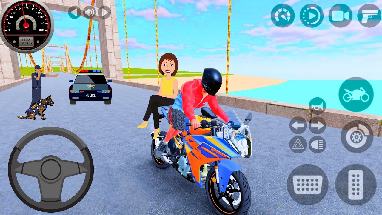 New motorbike red in gas station with girls #games #gameplay #motorbike