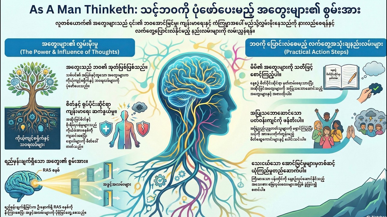 ဘဝအောင်မြင်ဖို့ သင့်အတွေးတွေကို ဘယ်လိုအသုံးချမလဲ - James Allen ၏ 