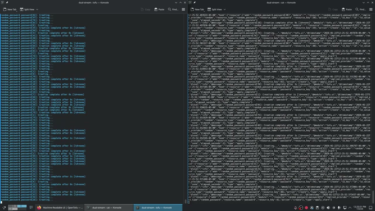 OpenTofu Dual Output Stream Showcase
