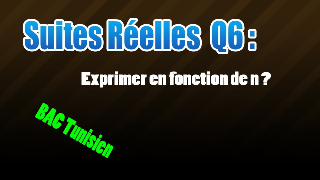 06_suite réelle:exprimer en fonction de n ?