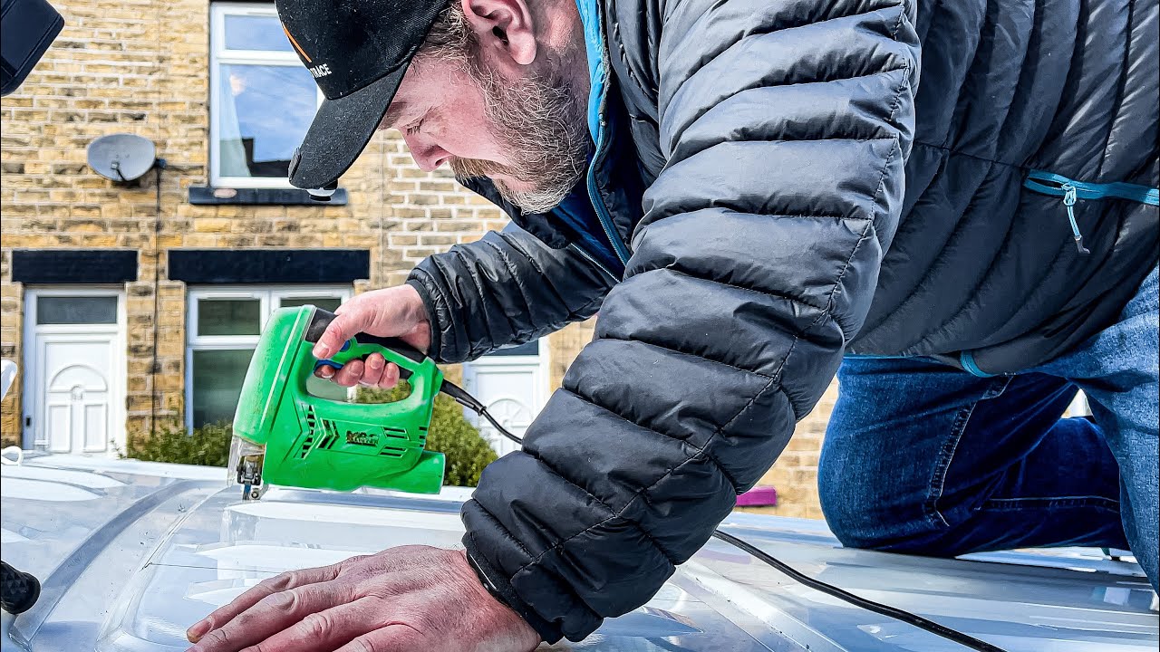 I cut a hole in the roof | Camper van conversion vent/fan install
