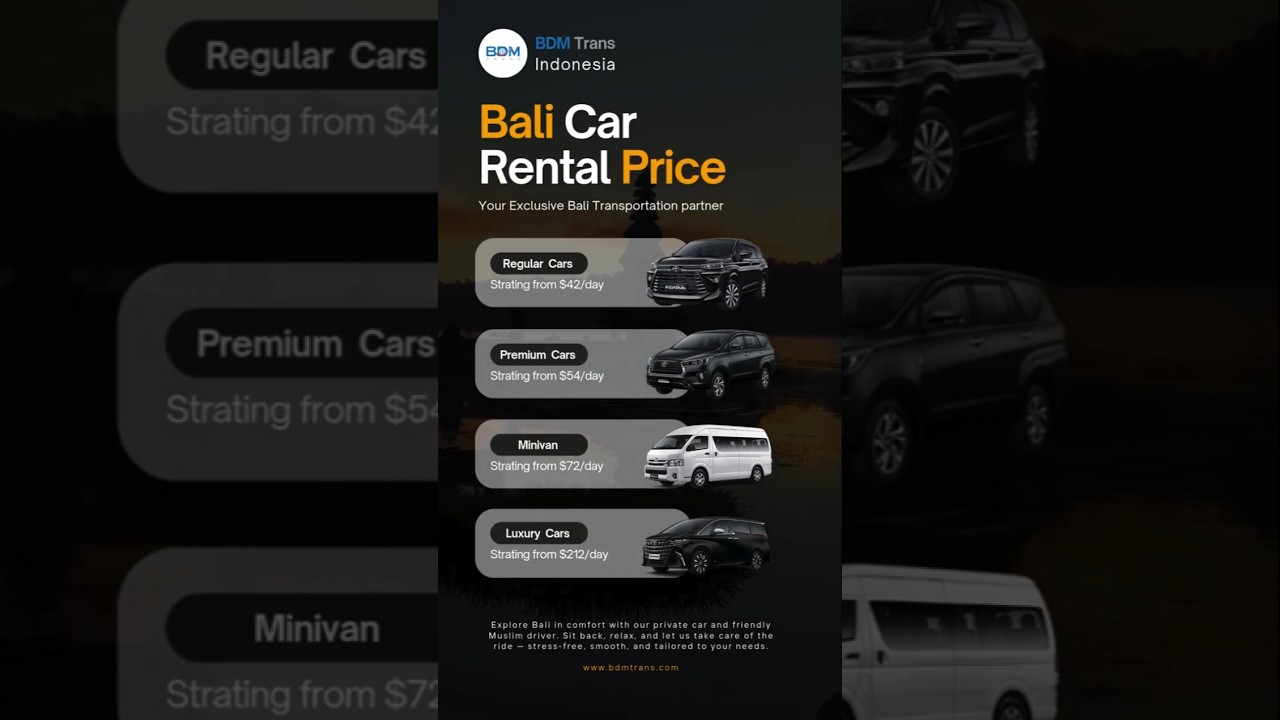 Best Bali Car Rental Price - BDM Trans Indonesia