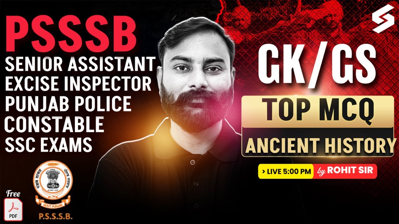 GK-GS Important MCQ in Punjabi | PSSSB Patwari/Excise Inspector/Jail Warder 2025 | GK by Rohit Sir