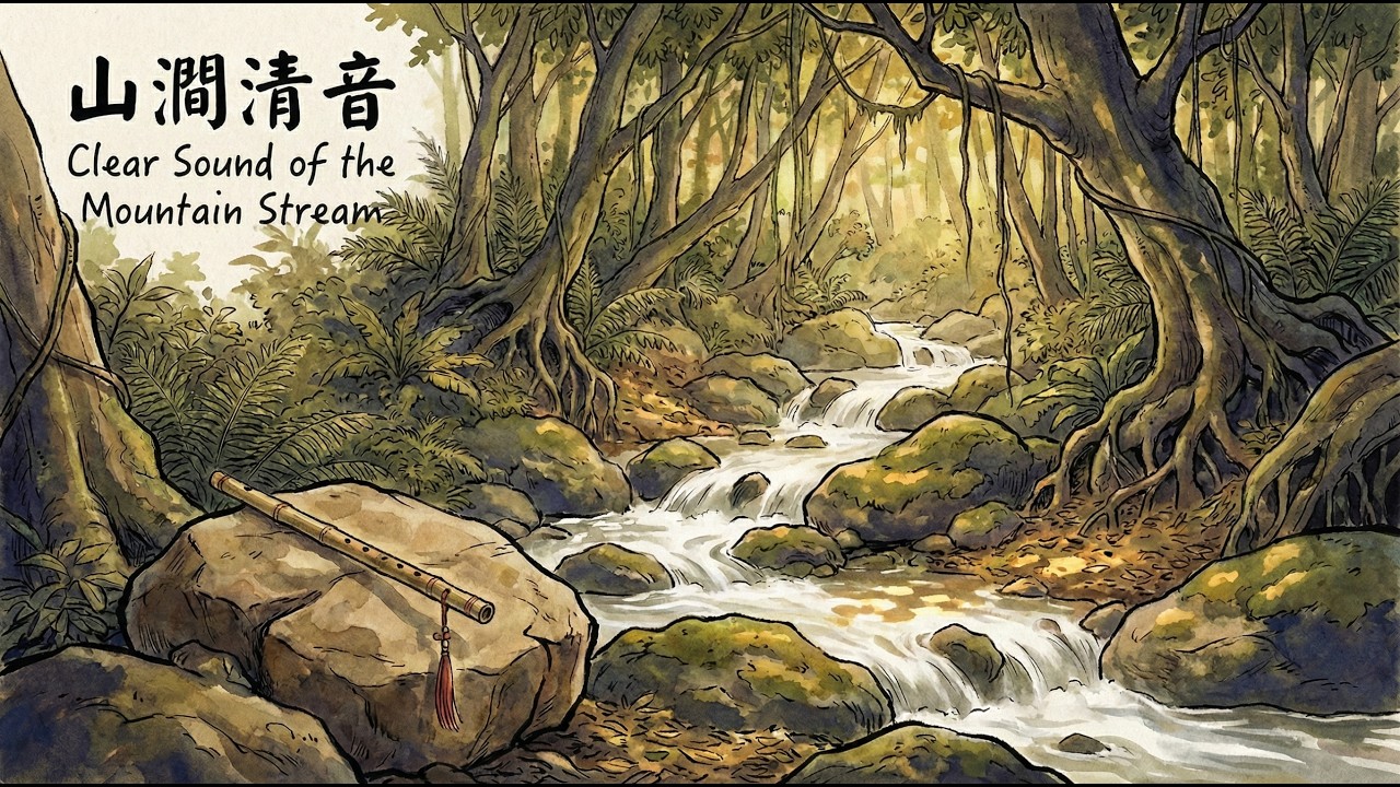 1 Hour Dizi Music 🇹🇼 一小時竹笛 | 山澗清音 Mountain Stream | 懷舊 Nostalgia | Relax, Sleep, and Reading | BGM