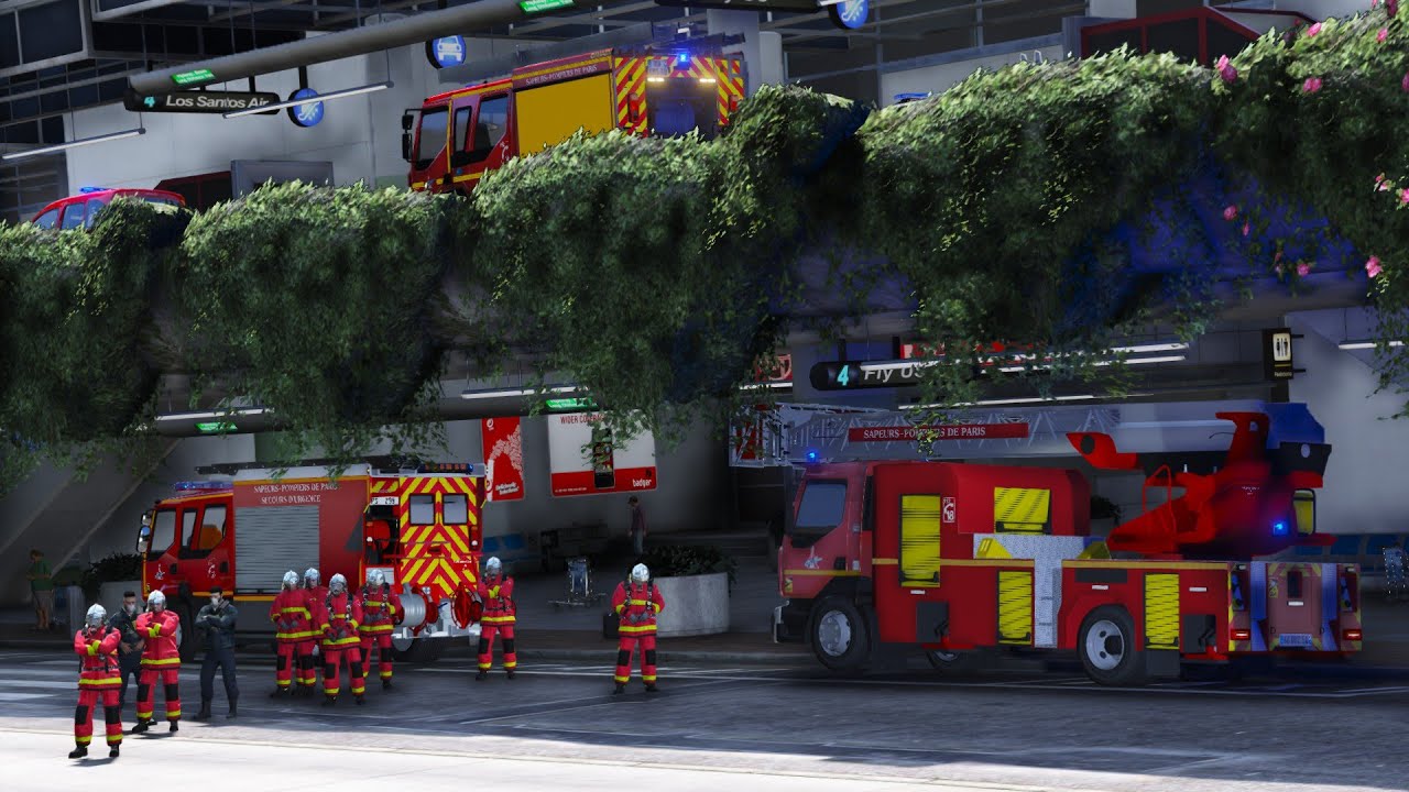 [GTA 5] L'AÉROPORT PREND FEU | POMPIERS DE PARIS #68