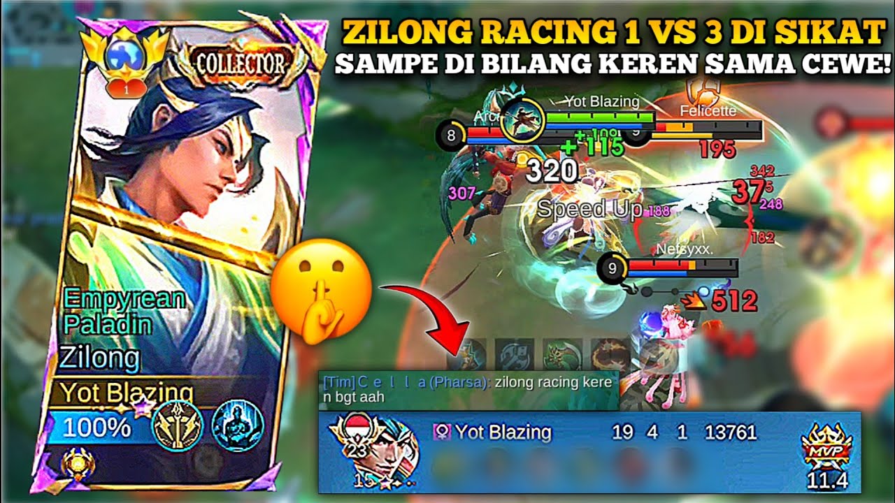 ZILONG RACING MAIN AGRESIF!! SAMPE DI BILANG KEREN SAMA PLAYER CEWE!!!🔥