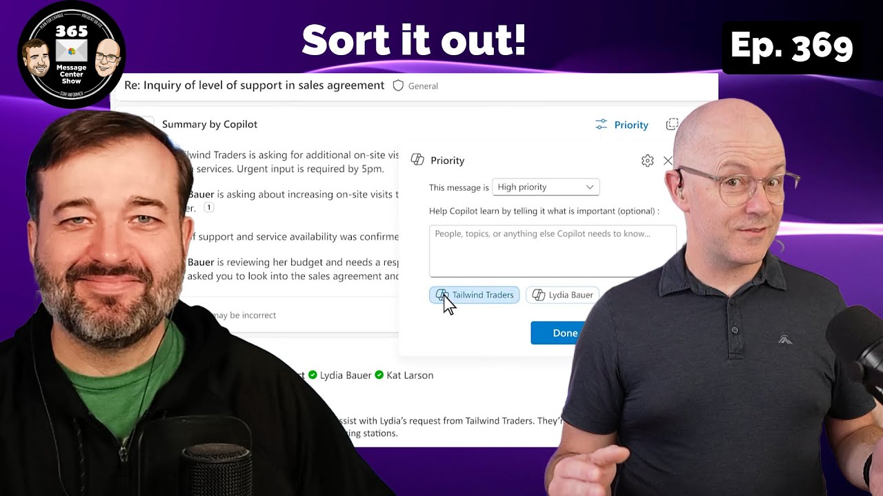 Установите приоритет для моей папки «Входящие» с помощью Copilot в Outlook | Эпизод 369