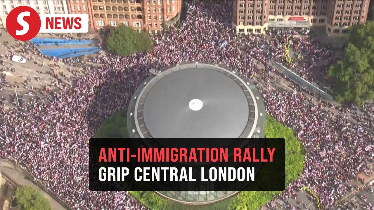 Anti-immigration protesters rally in central London