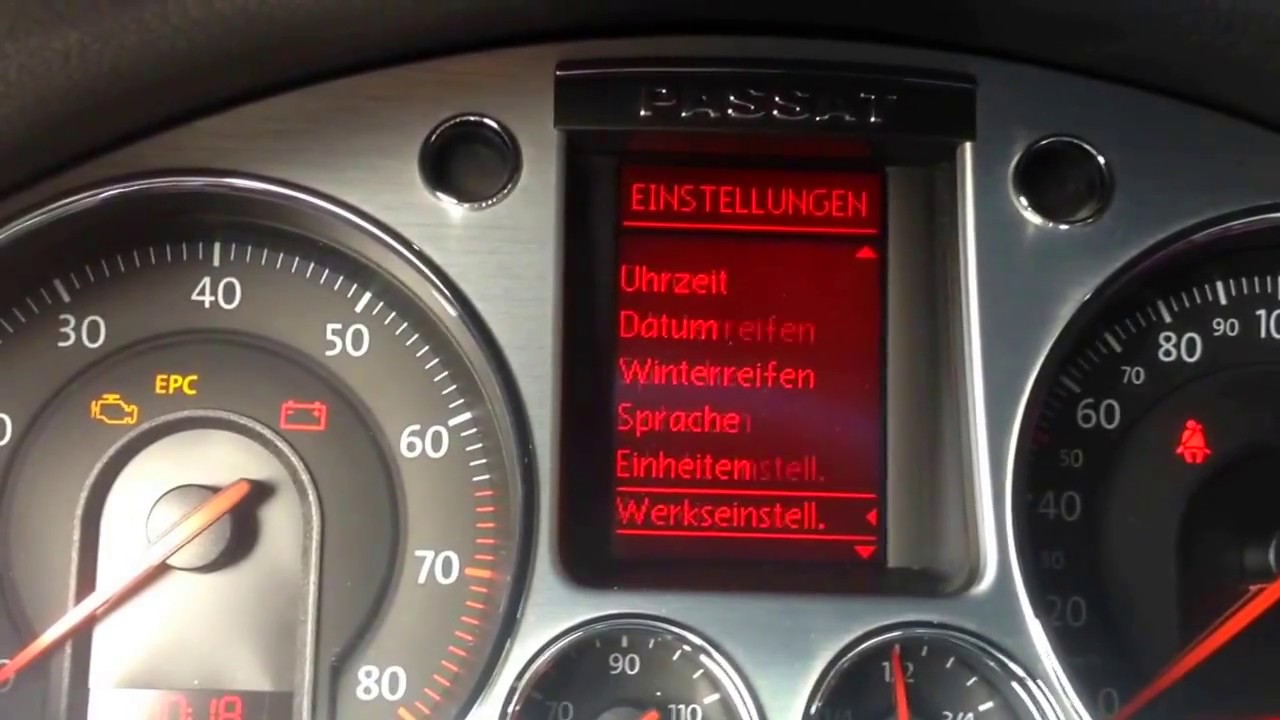 Passat 3C MFA und Bordnetz einstellen, Uhr einstellen usw