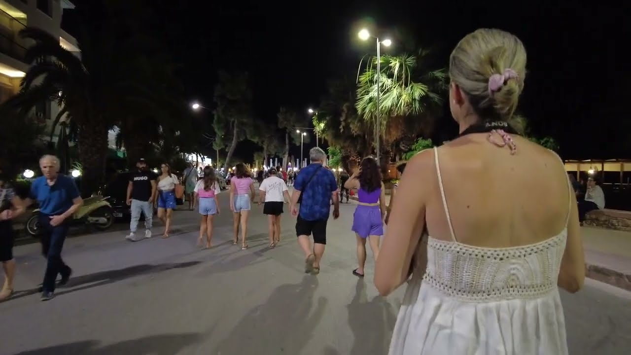 Βόλτα στην Αιδηψό το βράδυ - Walking in Edipsos Greece at night