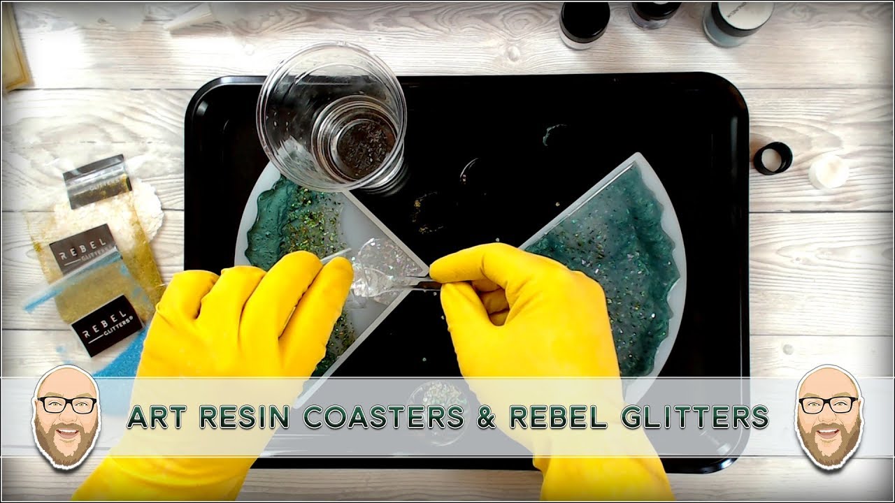 Art Resin Coasters With Rebel Glitters