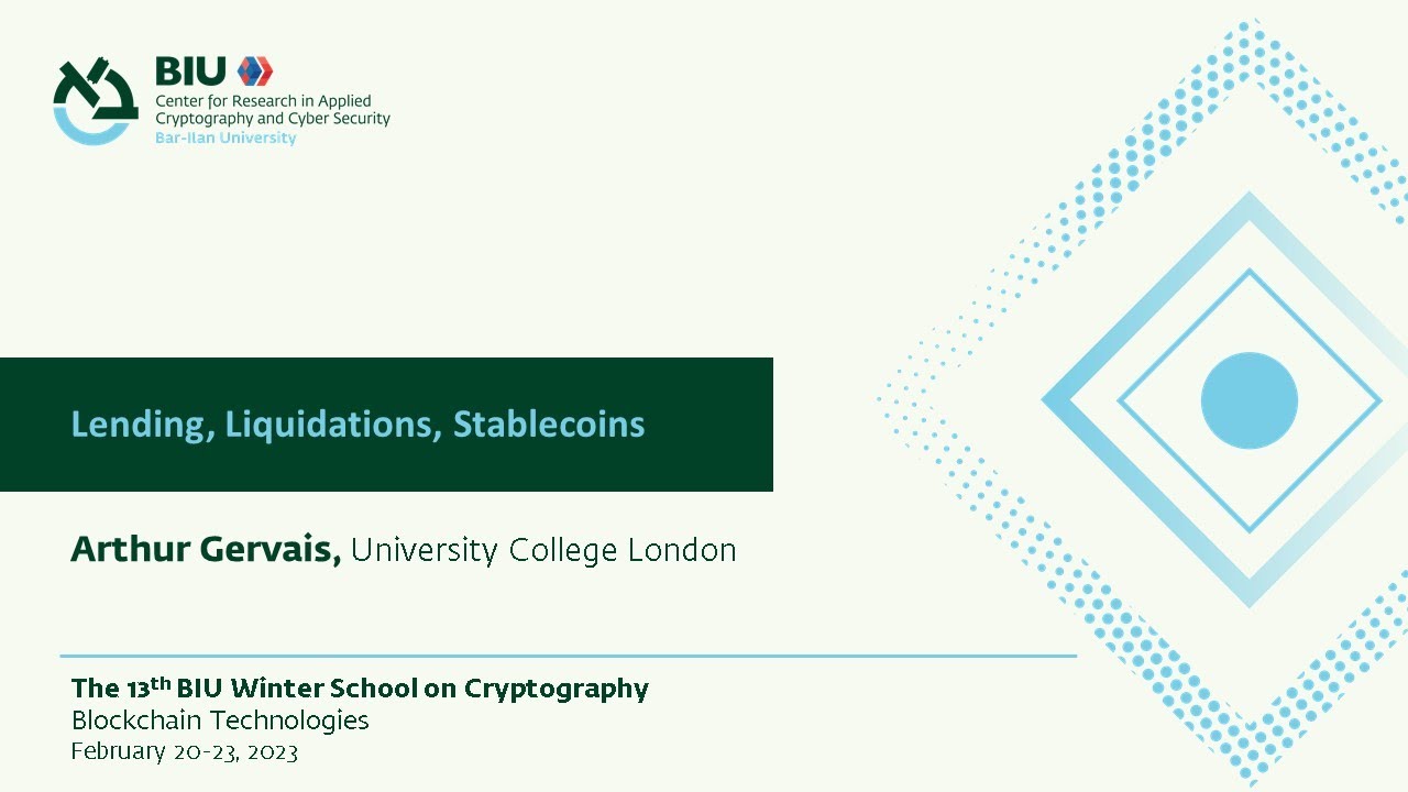 Lending, Liquidations, Stablecoins - Arthur Gervais