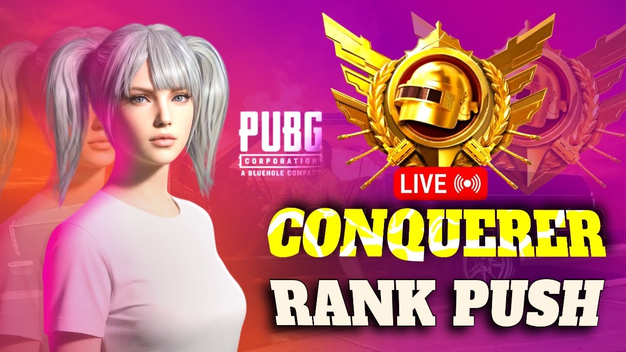 🔴 Conqueror Rank Push to top 100 | PUBG MOBILE 👑
