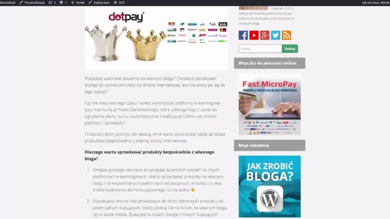 Jak uruchomić płatności online na blogu przez wtyczkę Fast Micro Pay?