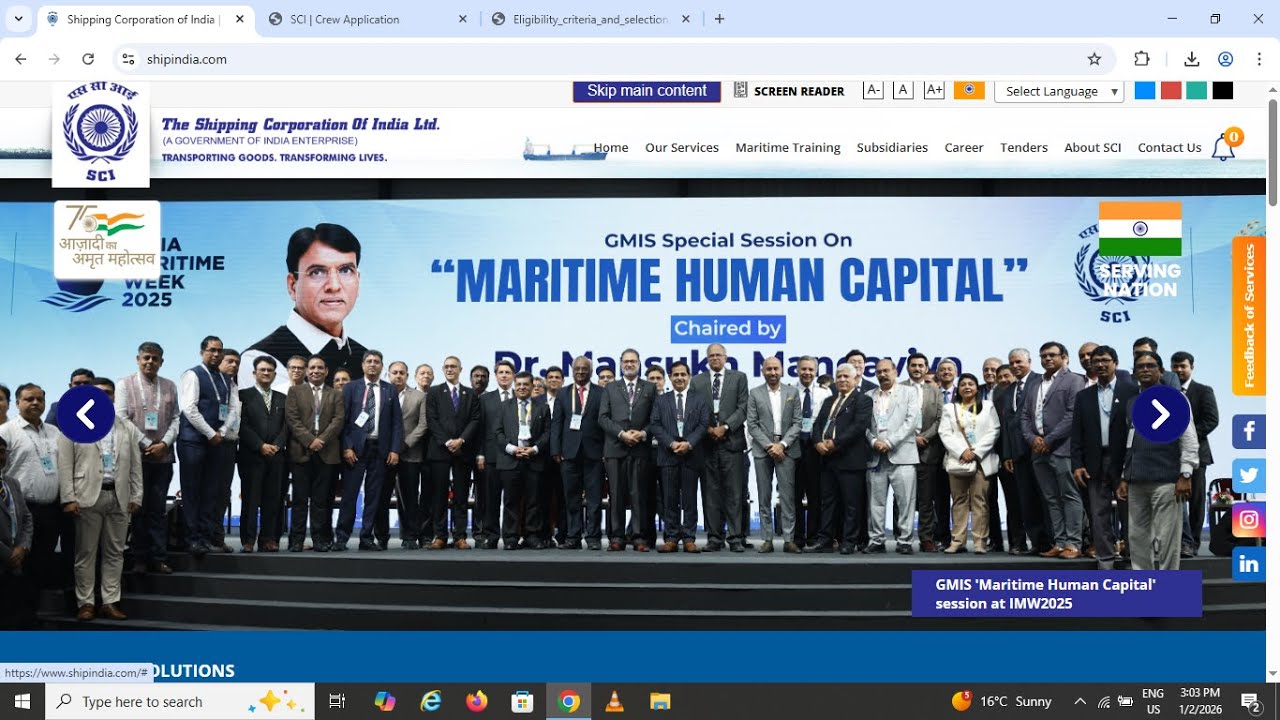 Sci (Shipping Corporation of India) Rating  Crew Vacancies for Main/ offshore fleet 2026 ! Apply Now