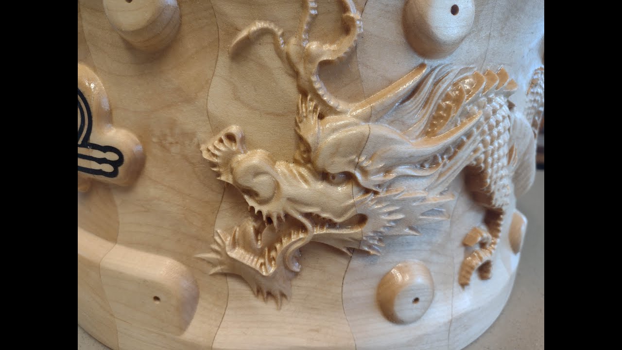 Carving 3D Dragon Drum - REST Machining vs Single 1/16 TBN