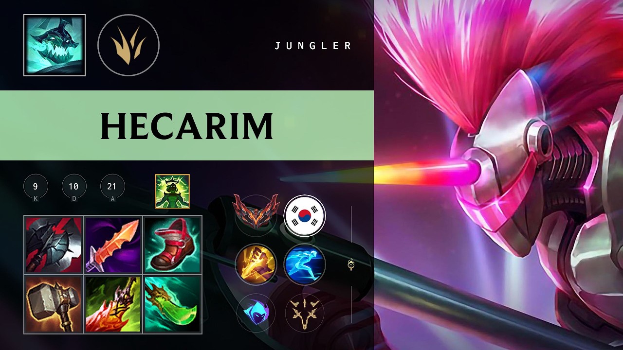 Hecarim Jungle vs Xin Zhao - KR Grandmaster Patch 26.10