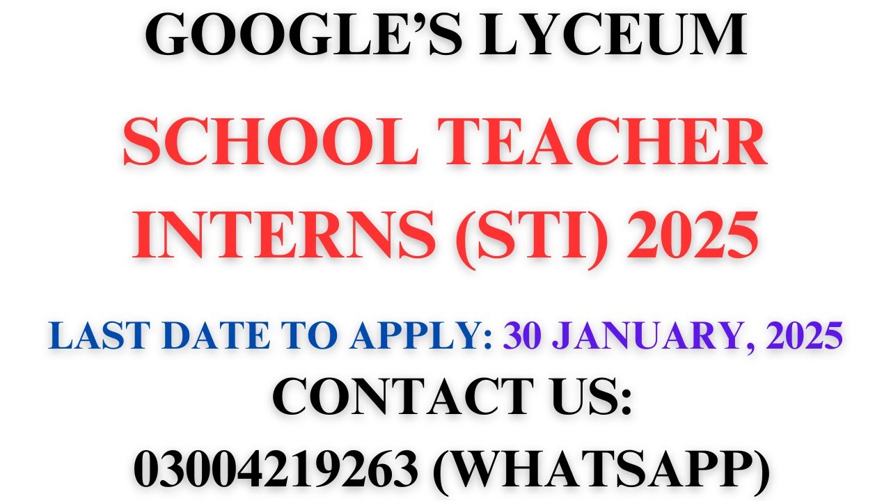 STIs Job | School Teacher Interns (STIs)  2025 | School Educator Internship