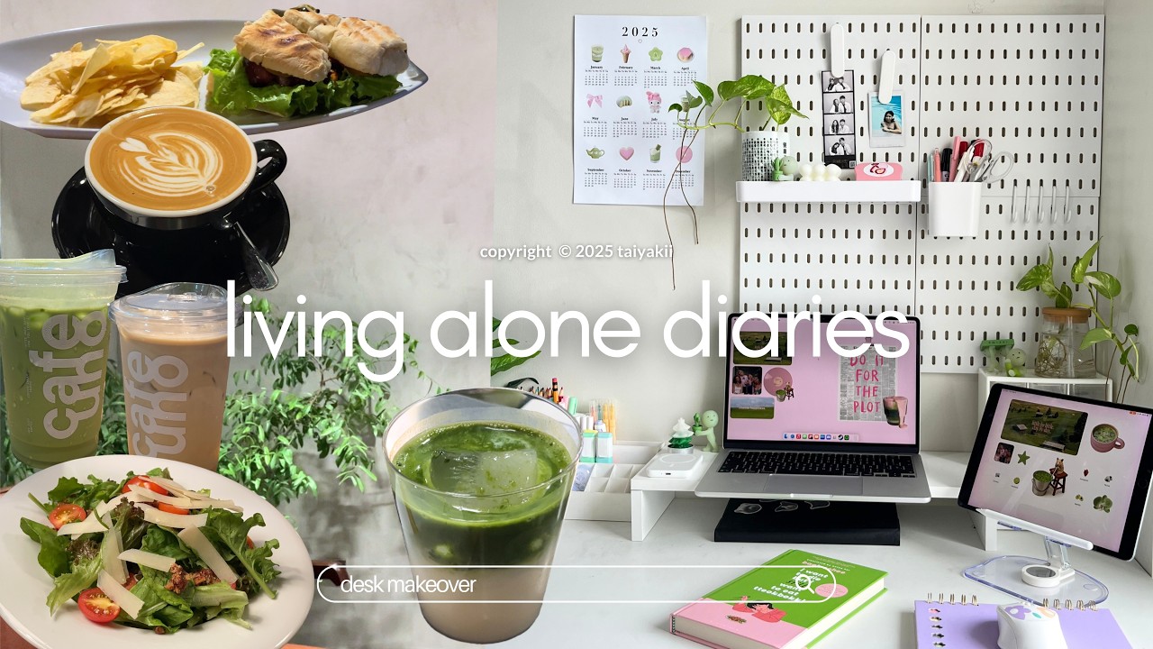 living alone diaries 🌱 | desk makeover 💻 , coffee shops around metro 🍵 , life lately 💗