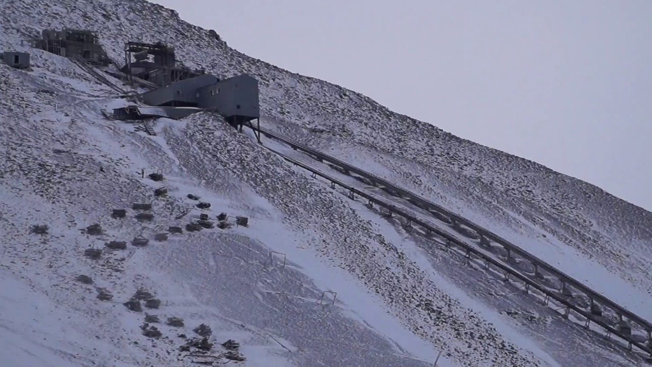 Helicopter Cleaning a Mine in Svalbard