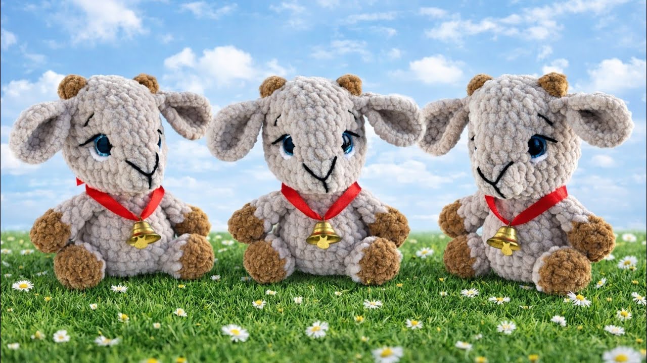 Козочка без пришивных деталей вязаная крючком из плюшевой пряжи🐐 crochet goat🐐gehäkelte Ziege