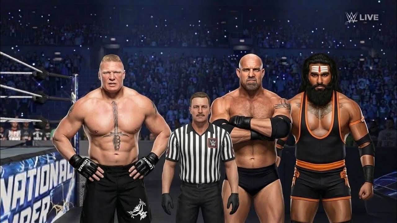 Матч WWE с гандикапом: Голдберг и Вир Махаан против Брока Леснара.