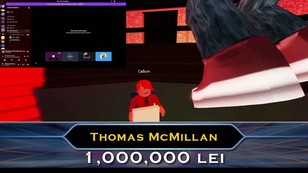 Vrei sa fii milionar pilot, Thomas won the 1m lei!