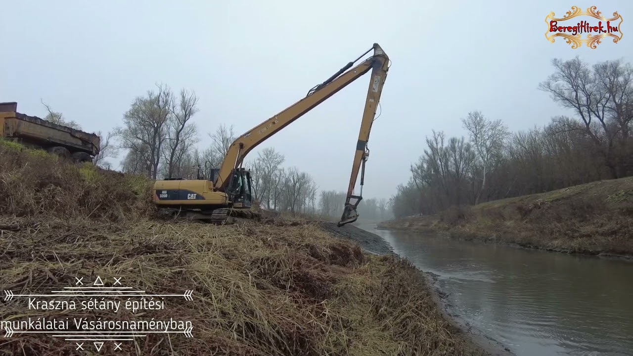 Kraszna sétány építési munkálatai Vásárosnaményban