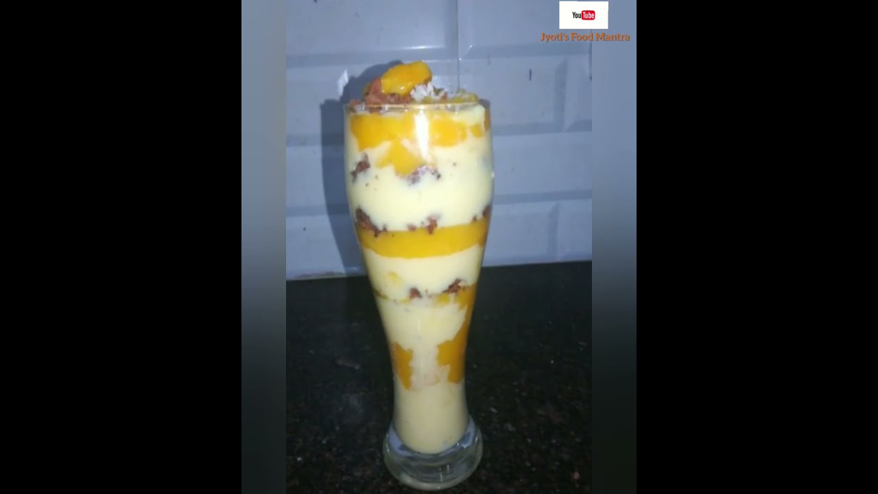 Easy Mango Dessert Recipe|Only 3 Ingredients| Mango Custard Pudding|😋 Full Video Link In Description
