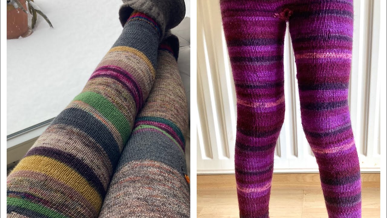 Strick Leggings -alle Größen- aus Wollresten oder aus Sockenwolle ~ komplette Anleitung