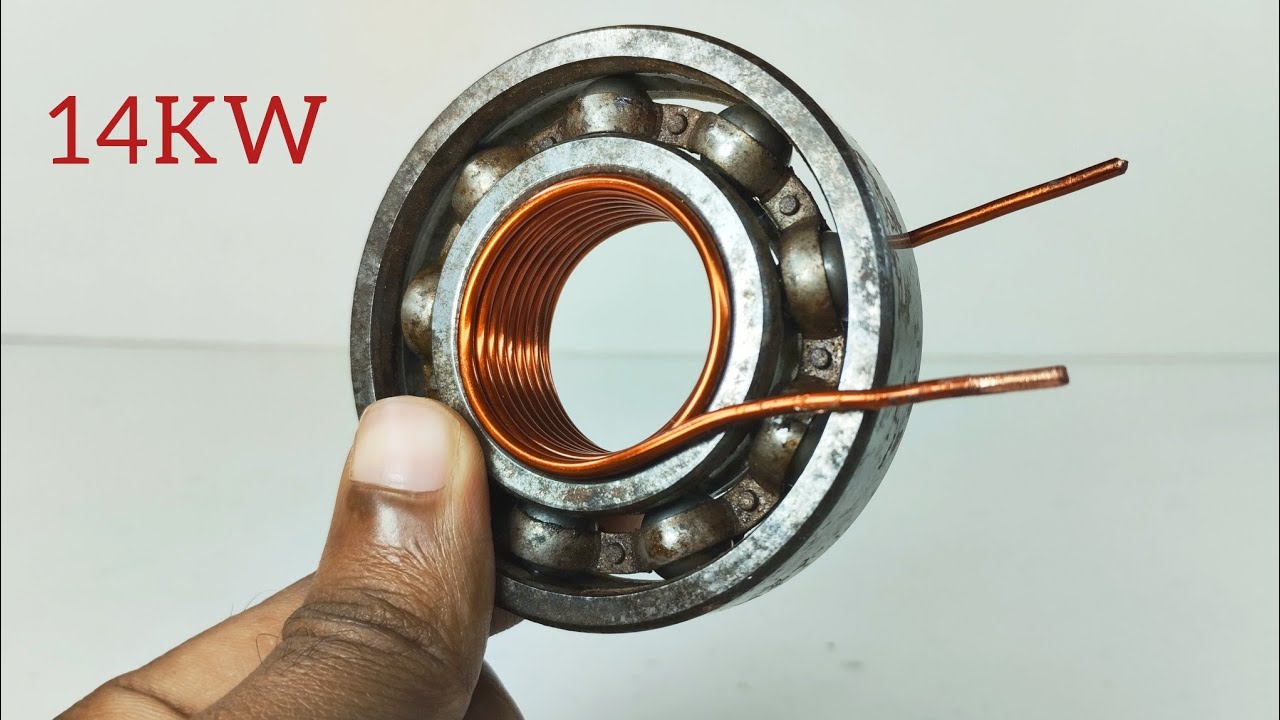 Ac 14KW Free Energy Generator 240volt at Home with Coper wire Using Bearing