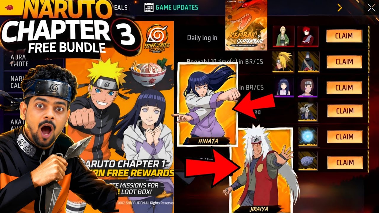 How To Get Free Bundles 😲 | Naruto Chapter 3 Event Free Fire | Free Fire Naruto Event🔥  #narutoevent