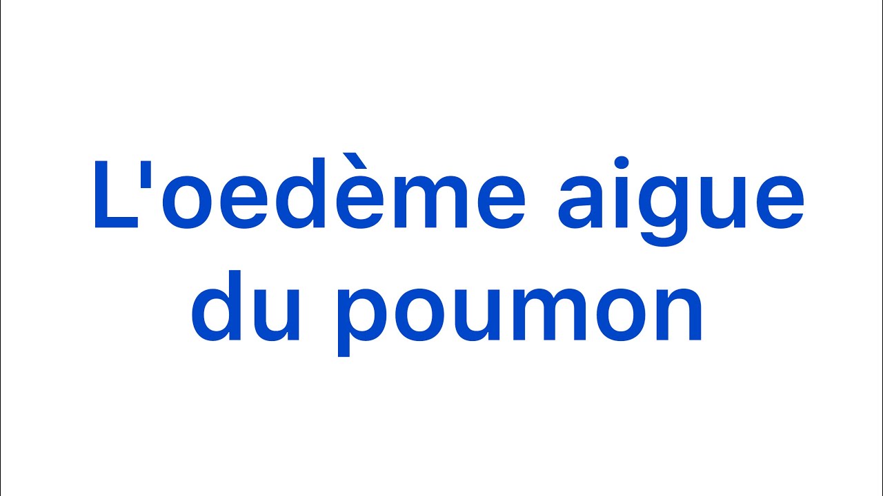 📍La Physiopathologie de L'oedème aigue du poumon | khadidja ferdj