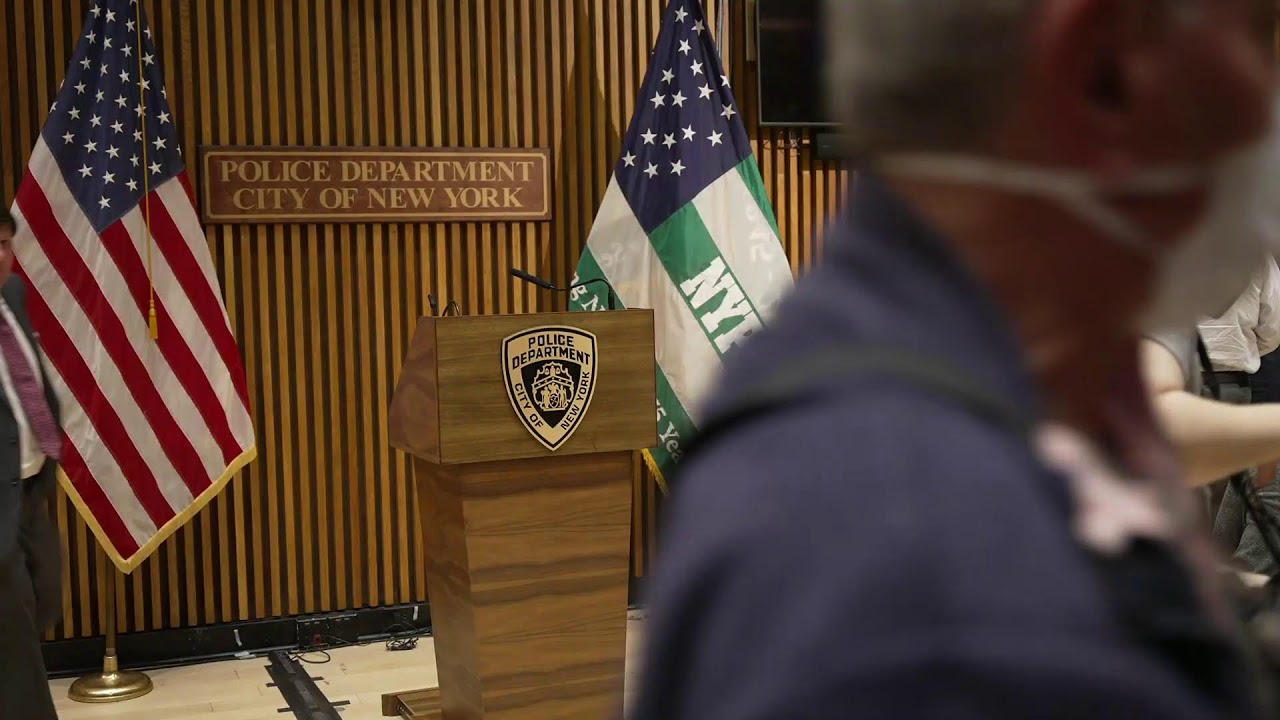 NYPD executives join City and State Officials to discuss the earlier shooting incident in Brooklyn.