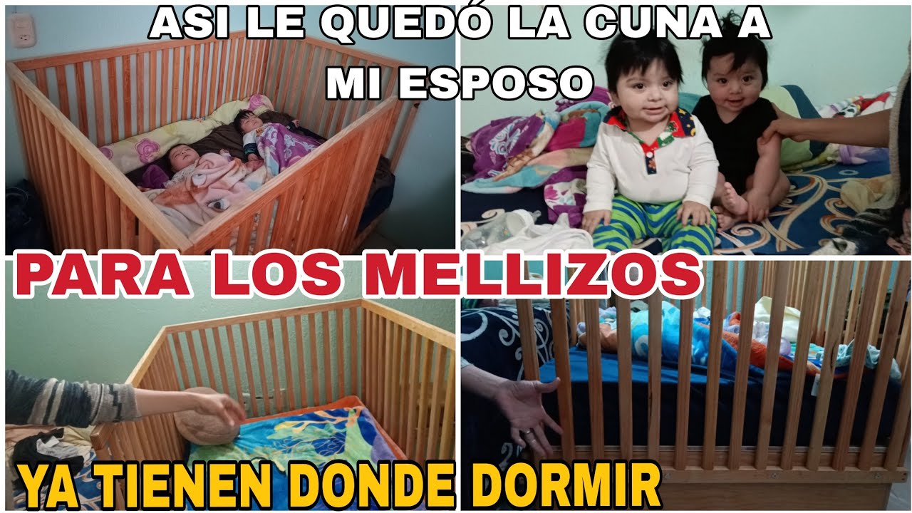 YA TIENEN DONDE DORMIR LOS GEMELOS MI ESPOSO HIZO LA CUNA Y ASTA EL COLCHÓN 😍