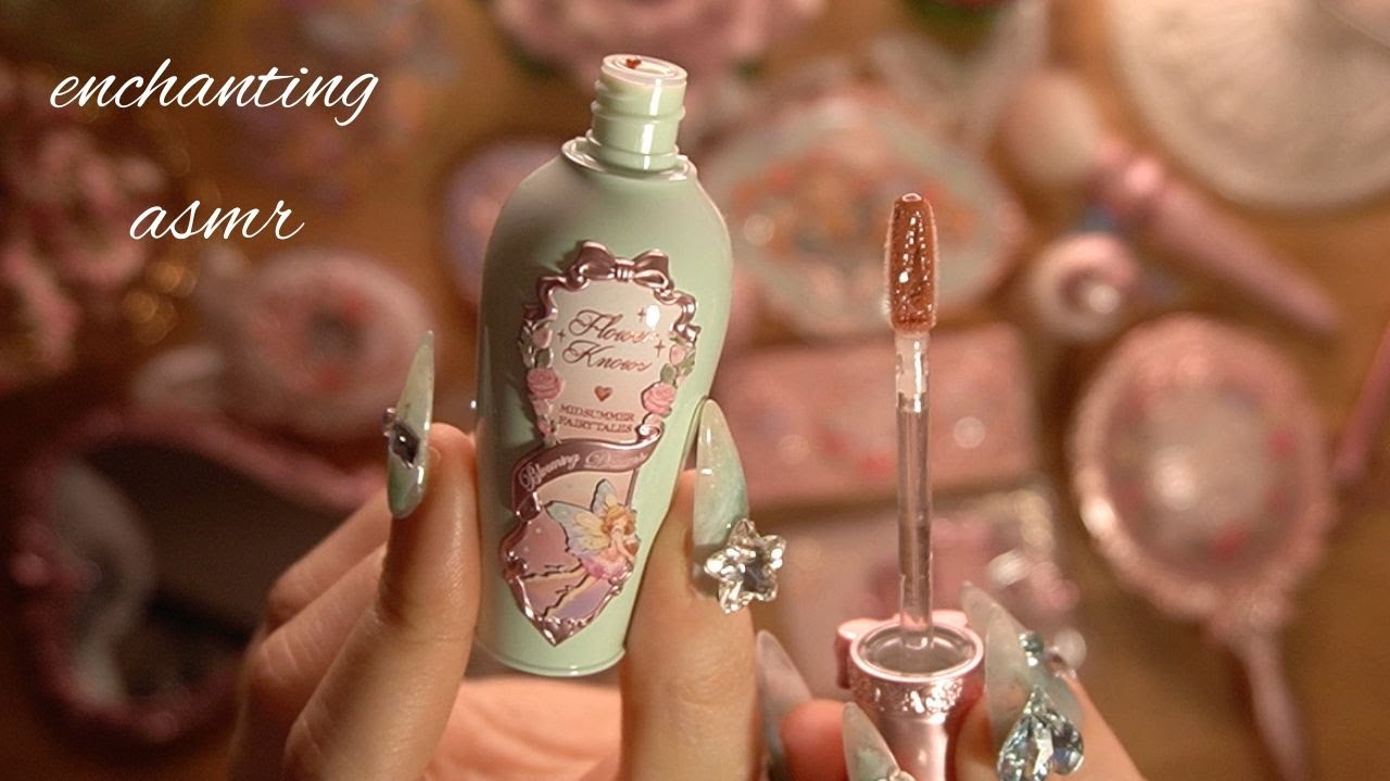 Midsummer Fairytale Makeup ASMR (with hair brushing)