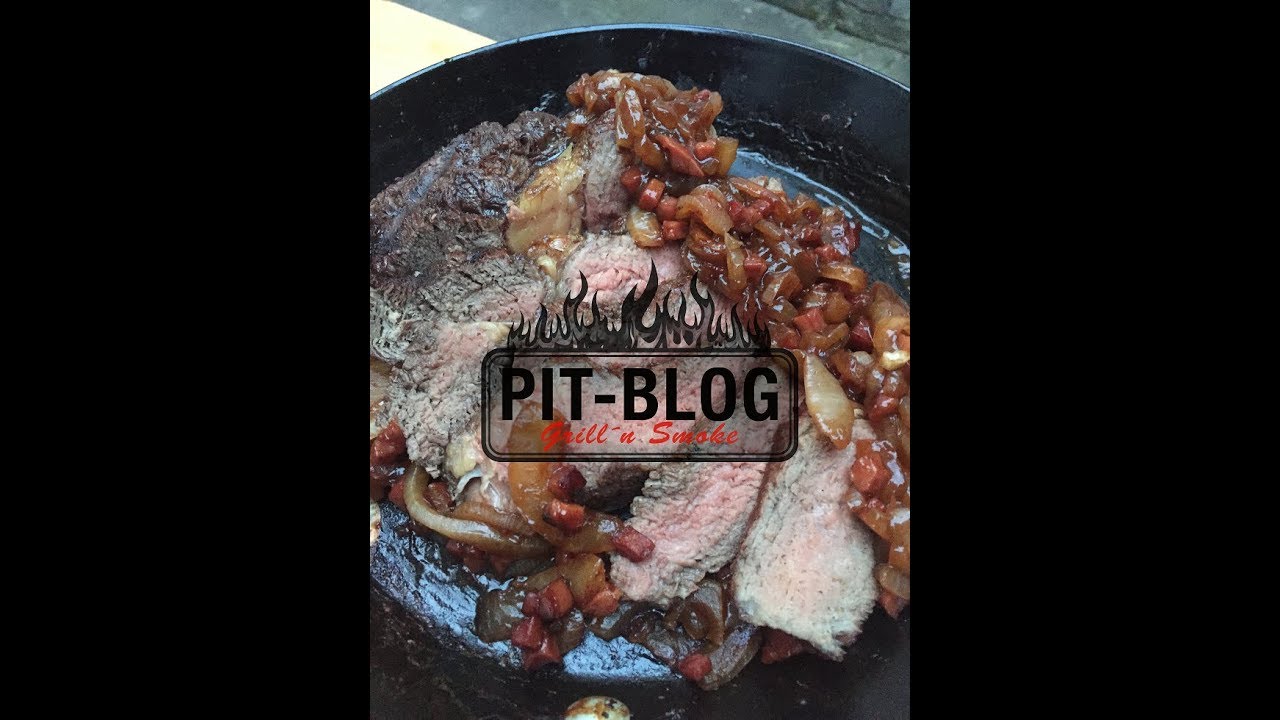 Vatertag ganz einfach und lecker, Tomerhawk mit BBQ Schmorzwiebeln