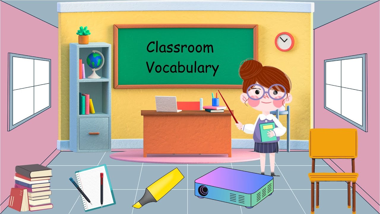 Classroom Vocabulary For Kids|Things Found In Classroom|Learn Classroom Items|Common School Supplies
