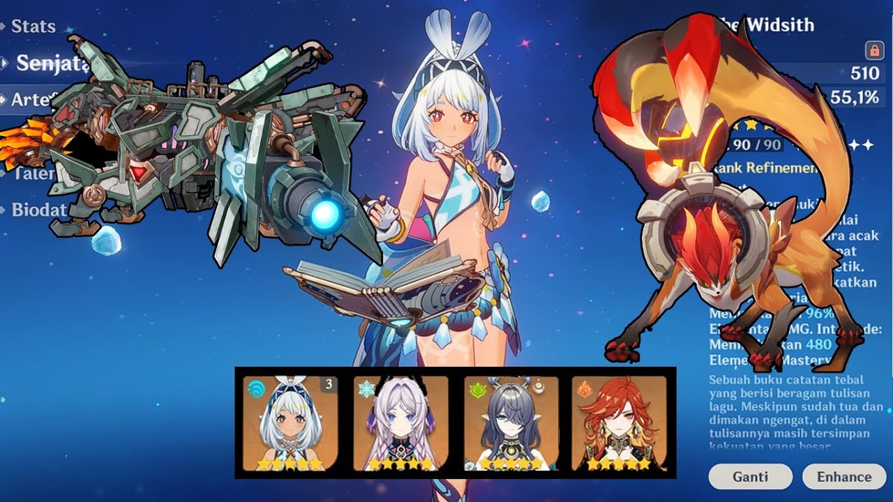 Mualani c3 Widsith vaporize all enemy in spiral abyss 6.2 just by using 1 team party