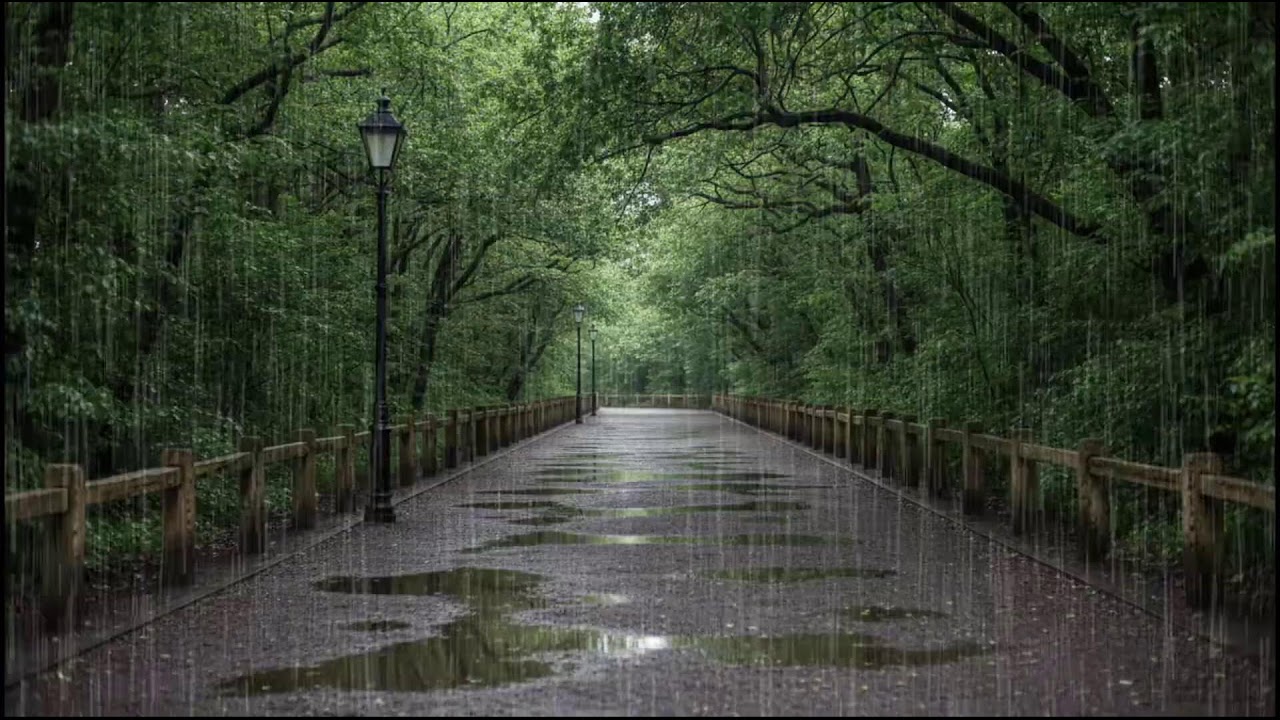 Soft Rainfall in a Lush Forest Canopy | Calming Nature Ambience for Deep Sleep and Relaxation Music